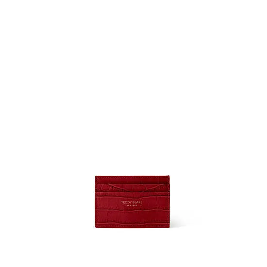 TB Cardholder Croco - Dark Red