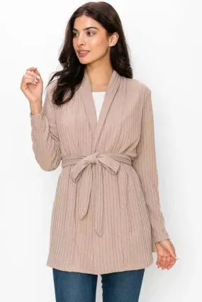 Teddy Ribbed Belted Cardigan