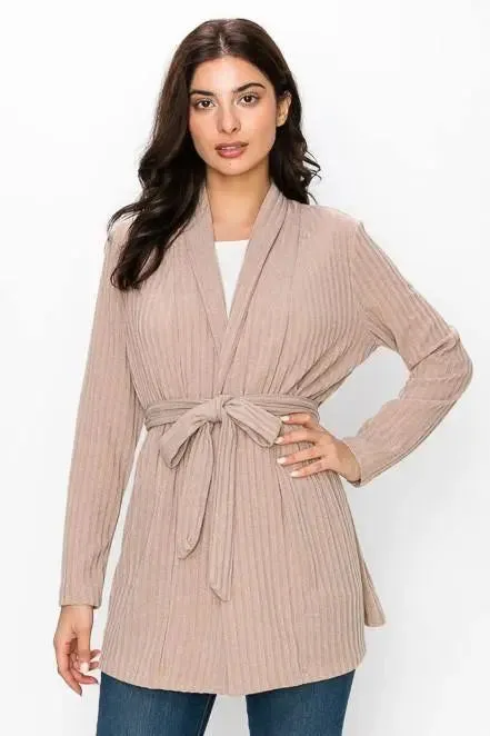 Teddy Ribbed Belted Cardigan