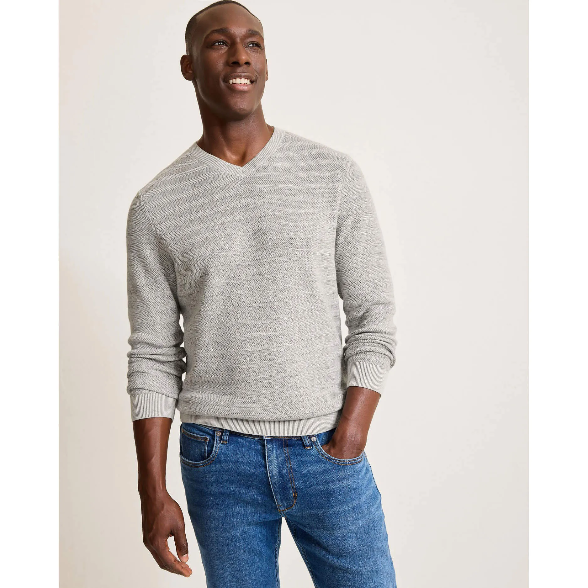 Tommy Bahama IslandZone IslandZone Coolside Course V-Neck Sweater - Grey Heather