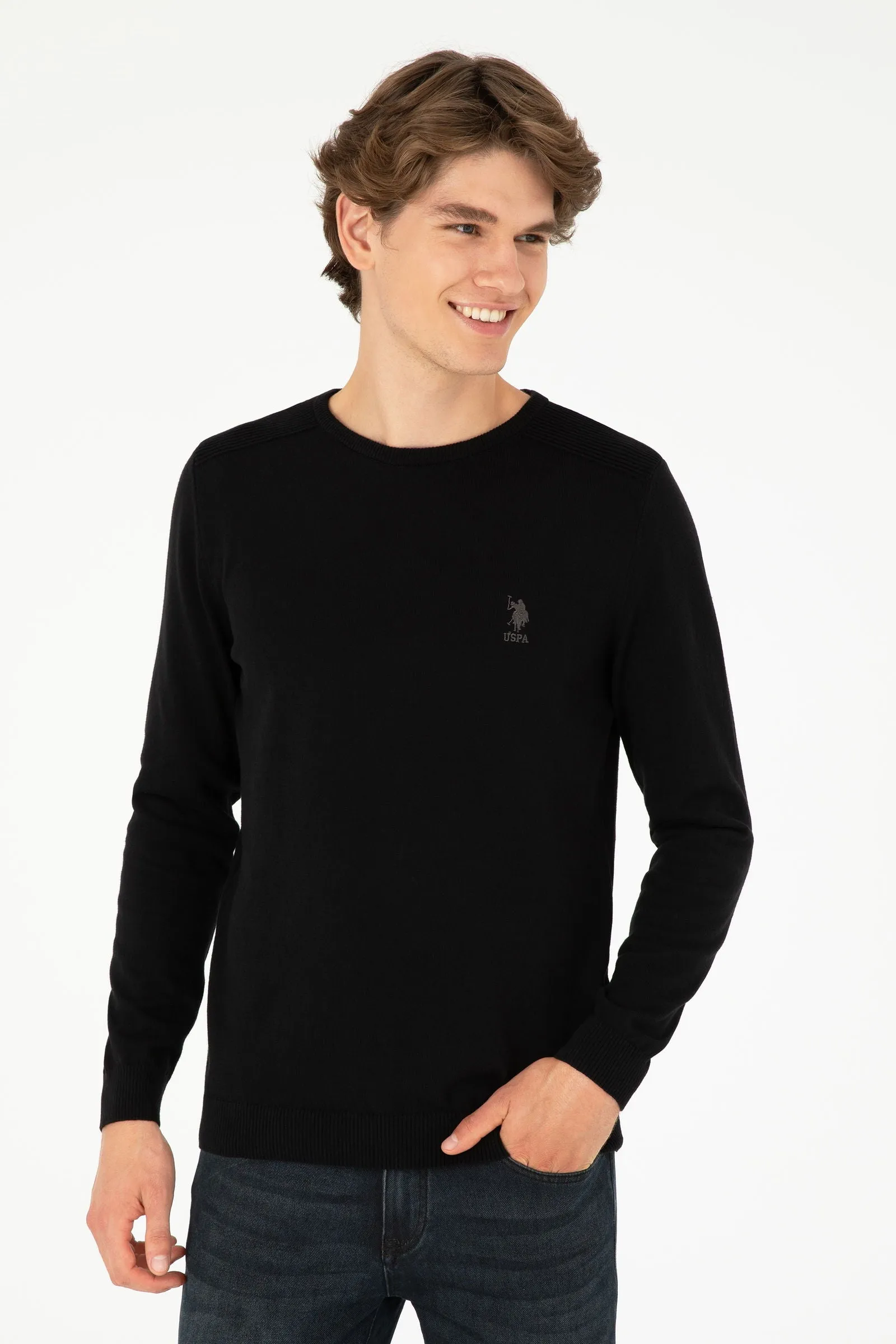 USPA M Jumper R/Neck  Black VR046 USPJR360 US POLO ASSN.