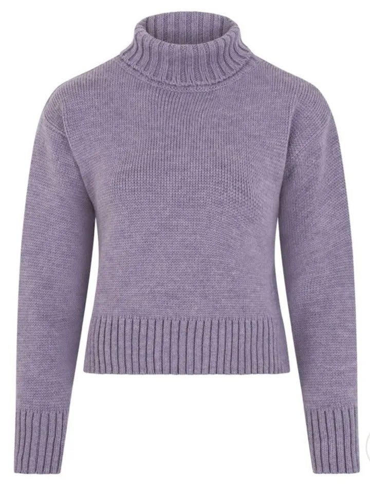 Violet Mariner Merino Crop Pullover