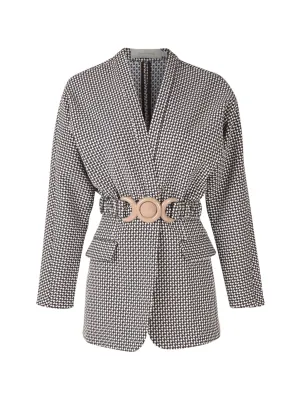 Vogogna Jacket Celeste Geometric Print