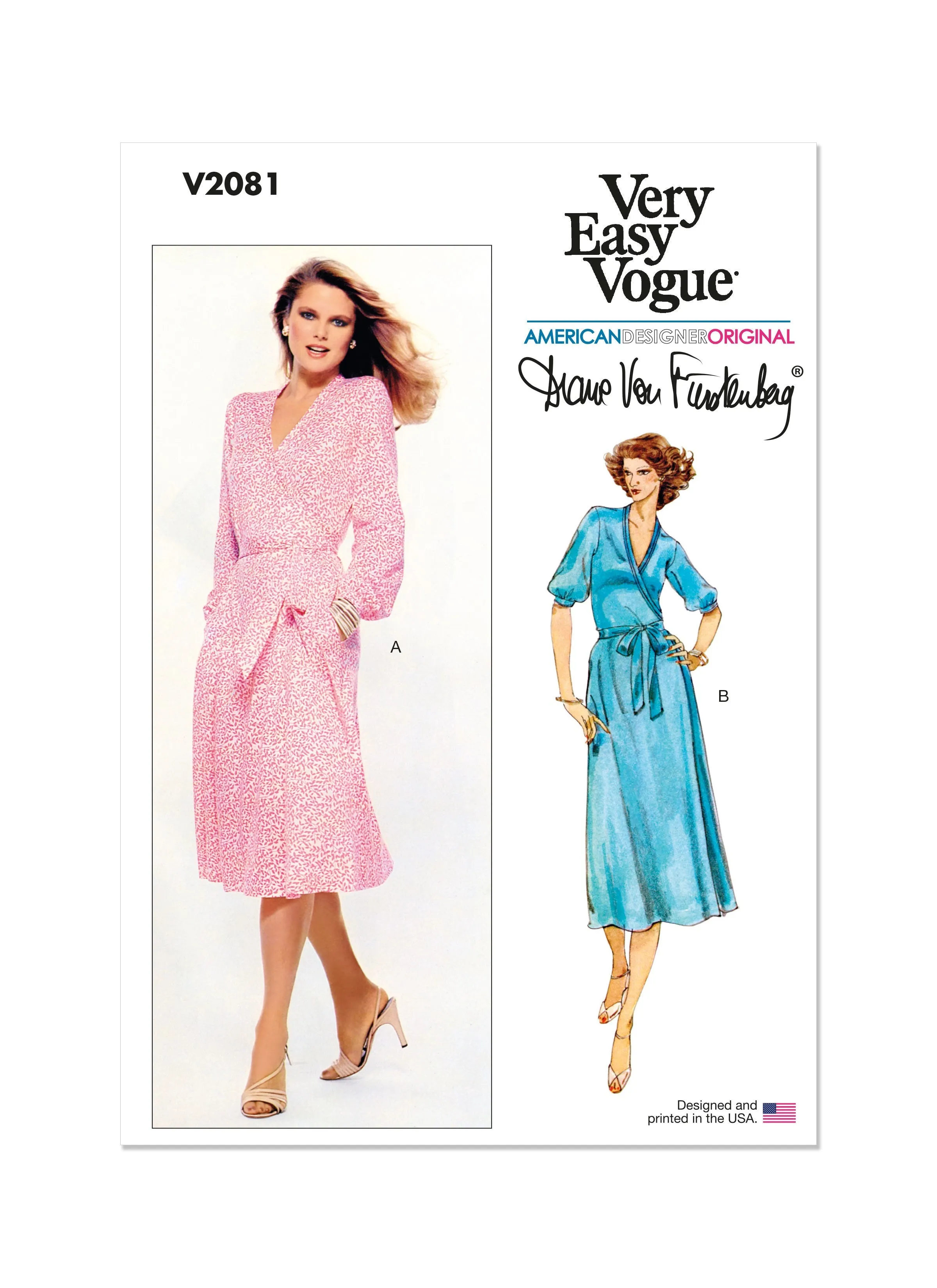 Vogue 2081 Sewing Pattern 1970's Wrap Dress by Diane Von Furstenberg