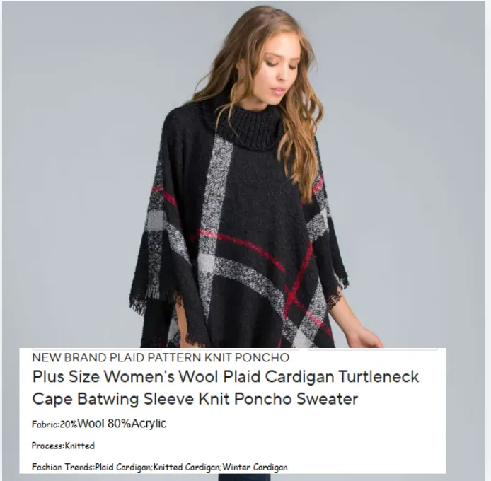 Warm Sweater Knitted Poncho