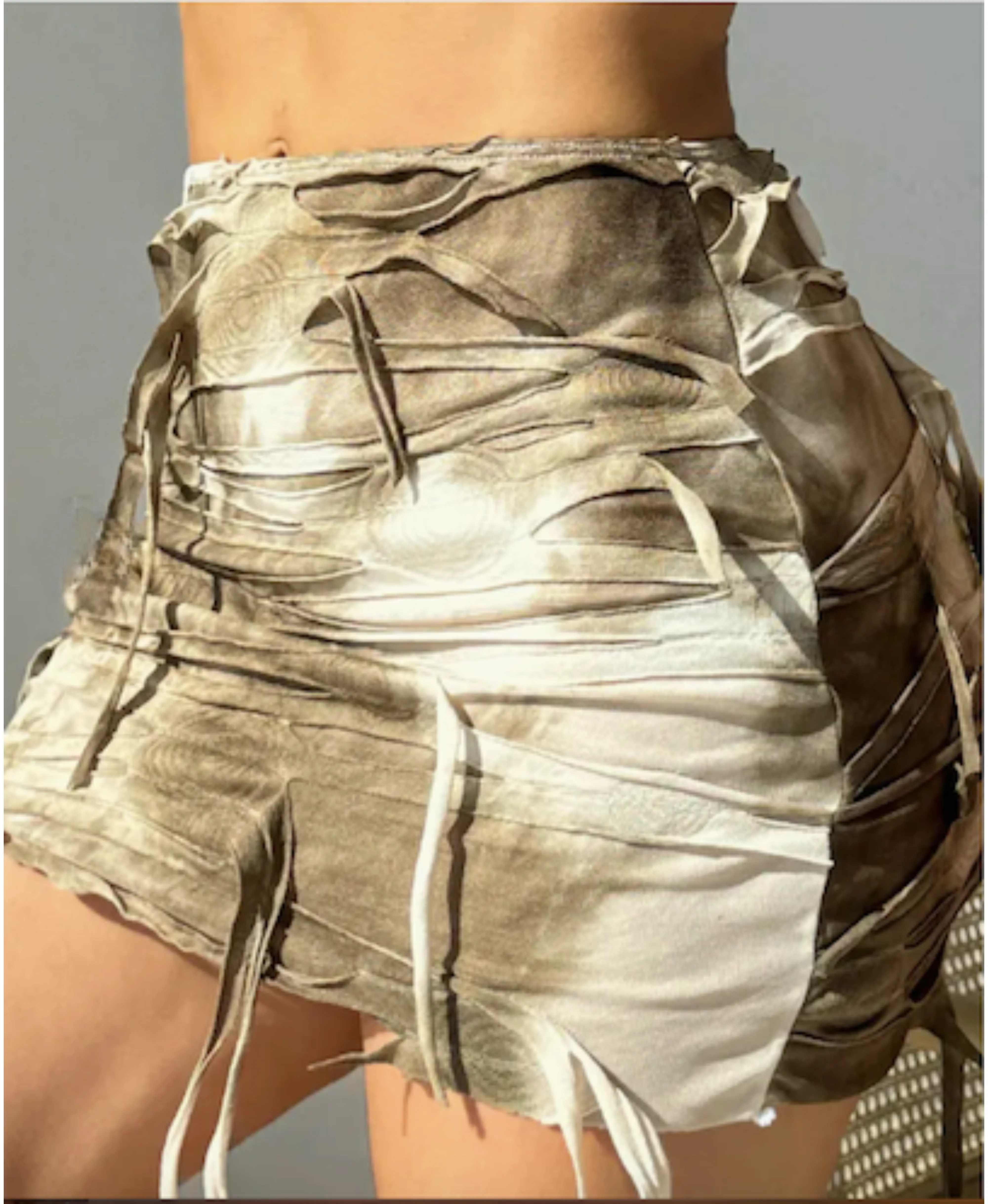 Wasteland Style Cover Up Skirt, High Stretch Pleated Beach Skirt