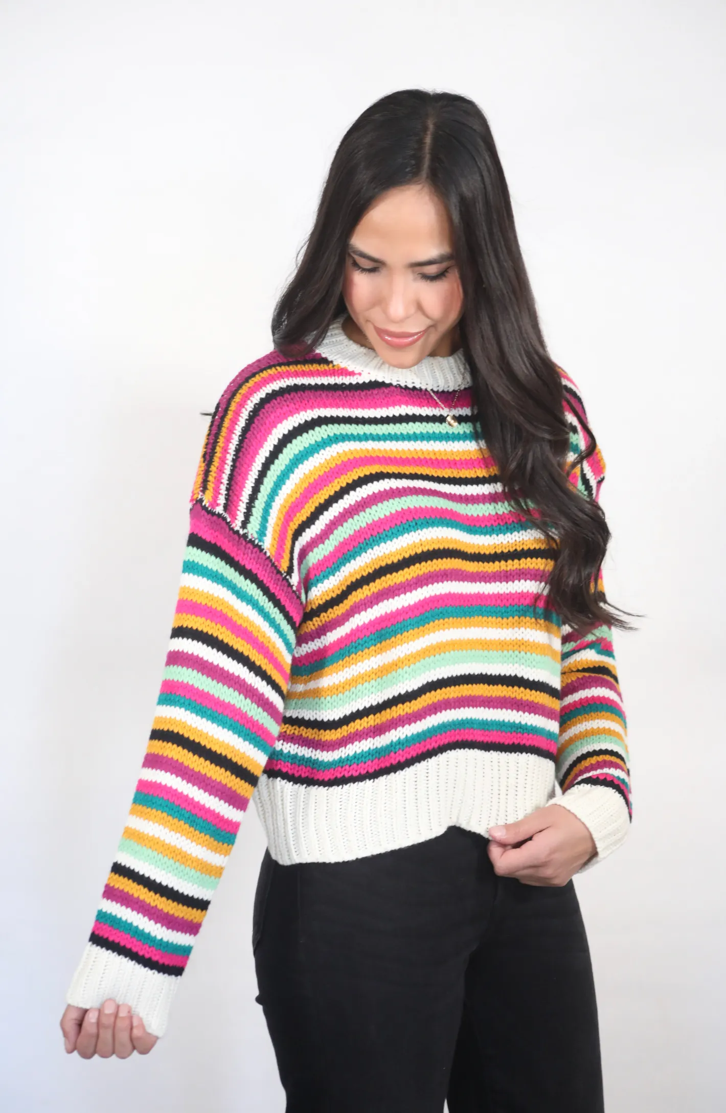 What’s Not To Love Multicolored Striped Sweater