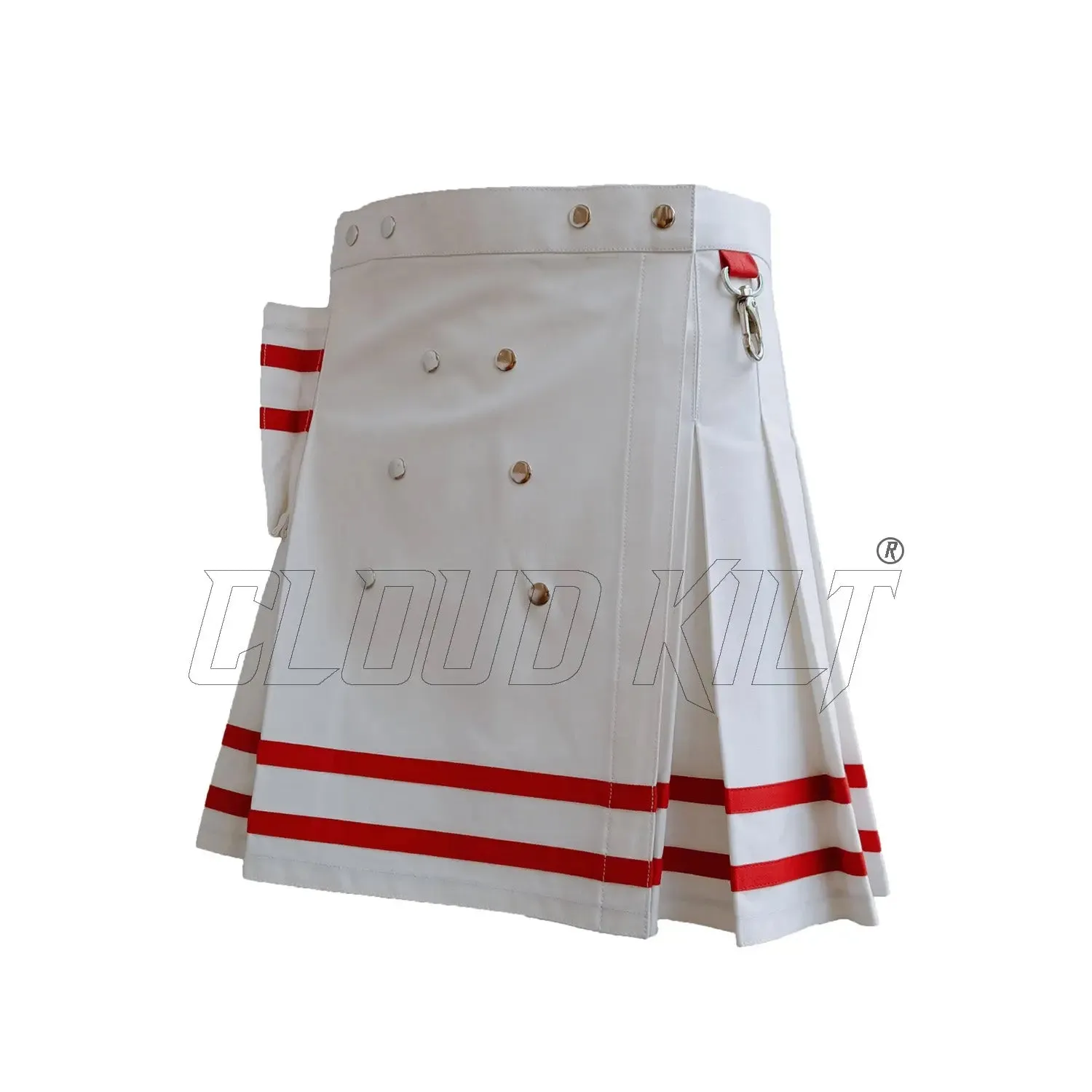 White With Red Women Fashion Kilt