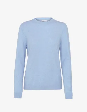 Women Light Merino Wool Crew - Polar Blue