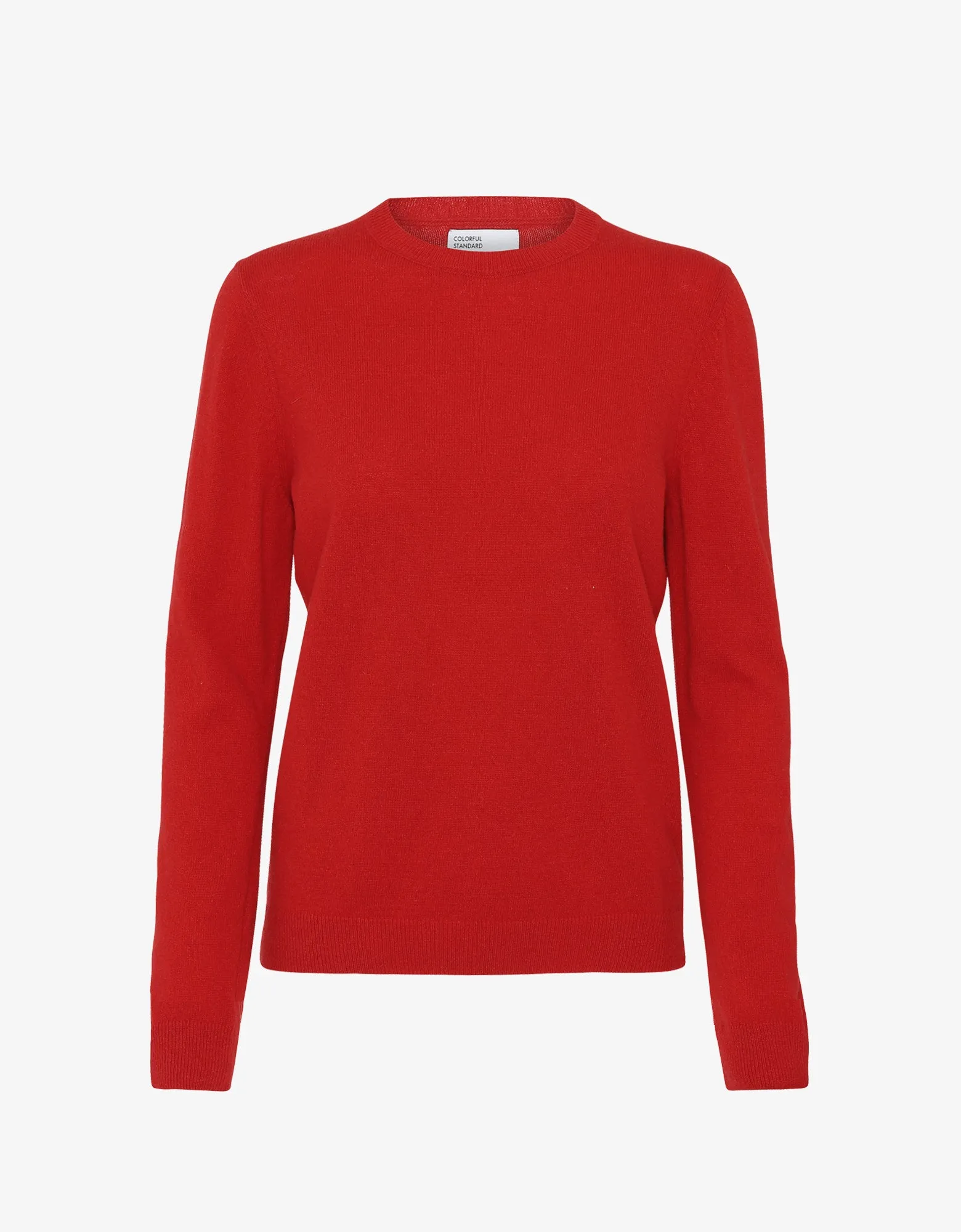 Women Light Merino Wool Crew - Scarlet Red