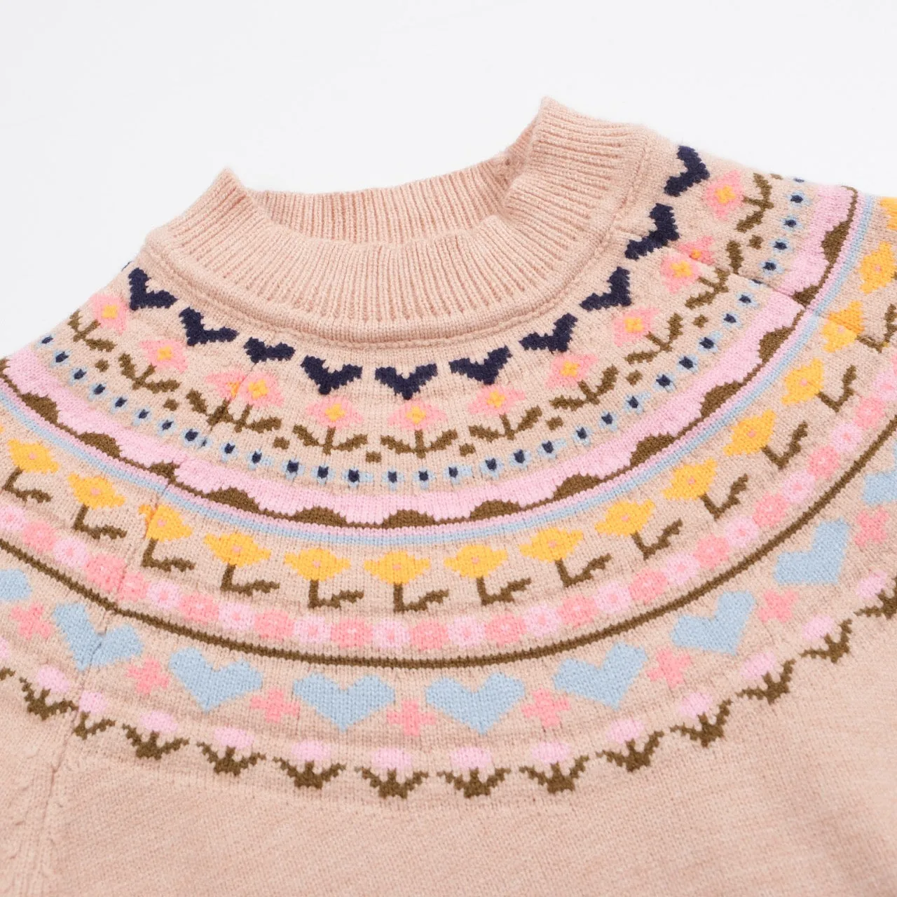 Women's oat knit vintage jacquard knit sweater