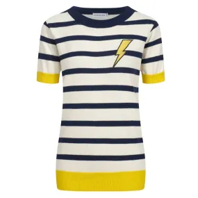 Women's striped lightning knit T-shirt