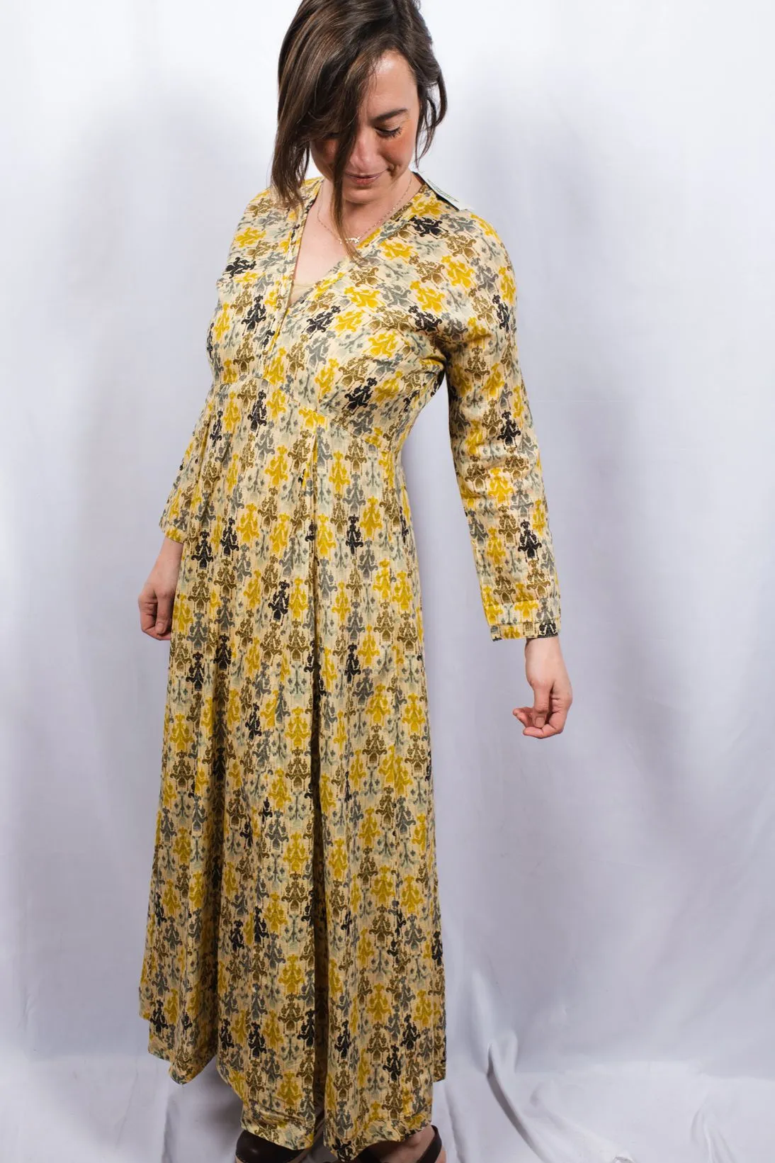 Wood-Block Printed Maxi Dress