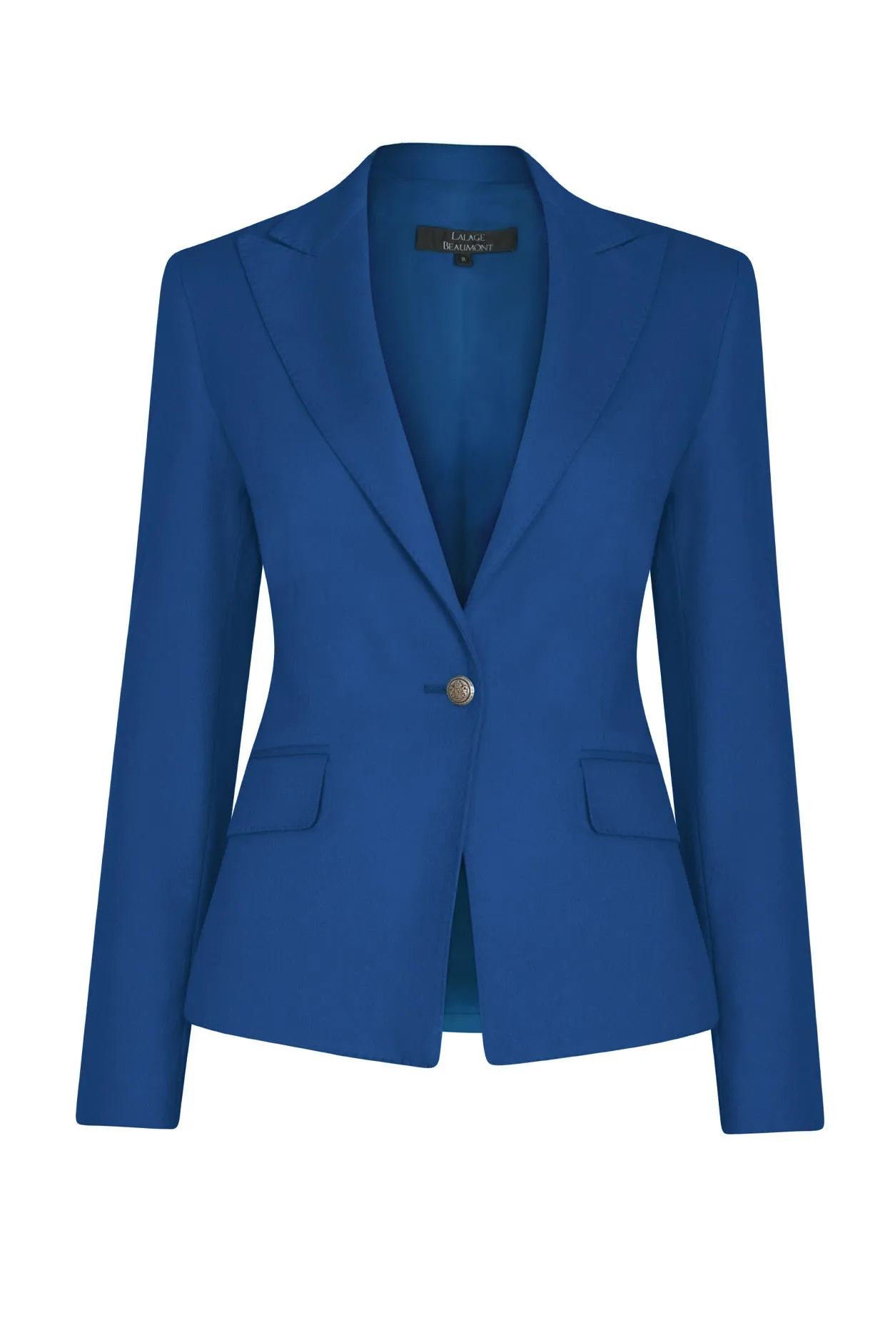 Wool Blazer Jacket in Royal Blue - Inez