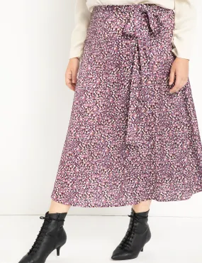 Wrap Skirt with Yoke in Tortoise