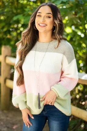 You've Got It Pink Multi Bubble Sleeve Sweater